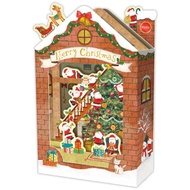 GREETING CARD- HALLMARK- SANTA'S HOUSE- CHRISTMAS CARD- MUSICAL -3D- JP