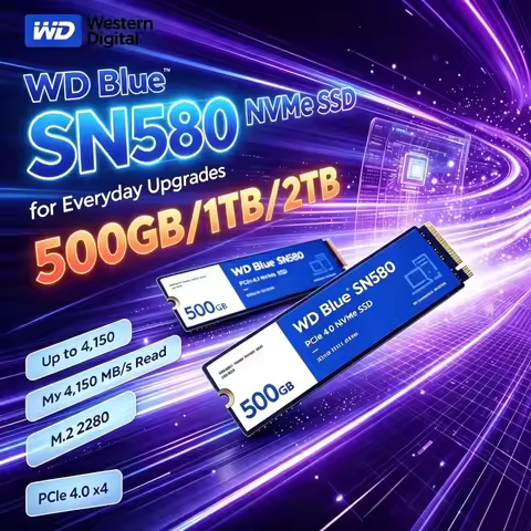 WD Blue SN580 NVMe PCIe4.0 M.2 2280 Solid State Drive 500GB 1TB 2TB for Video Editing Office Laptop 