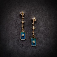【手作】孔雀羽毛點翠工藝鋯石耳釘——星途