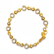 916 Gold (7.08g/20cm) Bracelet | Elegant Hollow Design | Women's Fashion Jewelry