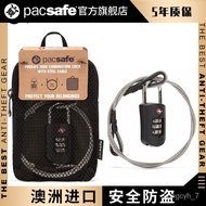 XY！pacsafe Wire Rope Password Lock Luggage and SuitcaseTSALock Fine Steel Cable Cord Lock Cut-Proof Luggage Strap Black