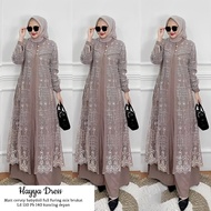 Hayya Dress Brokat Wanita Remaja Dewasa Model Terbaru 2024 Ukuran S M L XL XXL Warna Soft Sage Green