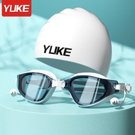 Swimming Goggles HD Anti-Fog Waterproof Large Frame Swimming Goggles Men Women Swimming Cap Swimming