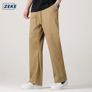 ZEKE B0037 Men Cargo Pants Straight Leg Plain Working Pants