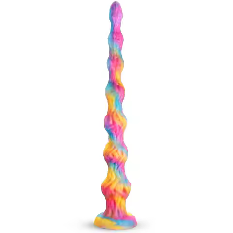 Extra long monster knot dildo huge silicone butt plug with powerful suction cup, gay thick anal dild