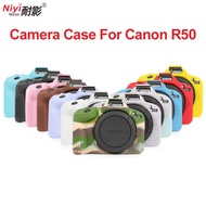 Silicone Case Camera Bag For Canon EOS R50 Shell Protective Cover Body Canon R50 Mirrorless Pink Blu