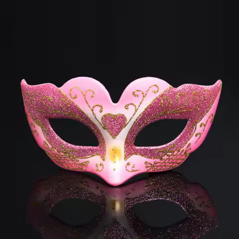 Children’s Masquerade Mask Pink Mardi Gras Carnival Mask for Party Dance Girls Multiple-colors