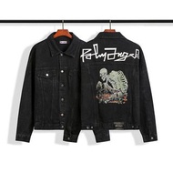 20SS Palm Angels 俘虜骨頭字母水洗做舊牛仔夾克外套 M-XXL