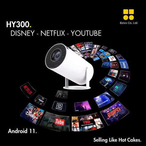 HY300 Mini Portable Pocket Smart Android Projector Wireless Home Theater Projector Hy300