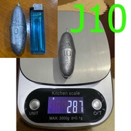 J10 heart lead fishing weight j10