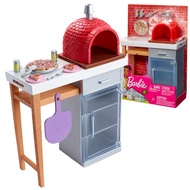 Barbie Outdoor Furniture Set with Brick Pizza Oven, Plus Food and Serving Pieces Barbie Outdoor Furn
