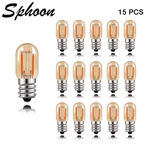 Sphoon 1W Led Tubular Light Bulbs E12 E14 Screw Base Gold Tint Glass Warm White 2200K Dimmable Antiq