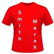 Kaos olahraga merah sablon smit halus tebal adem