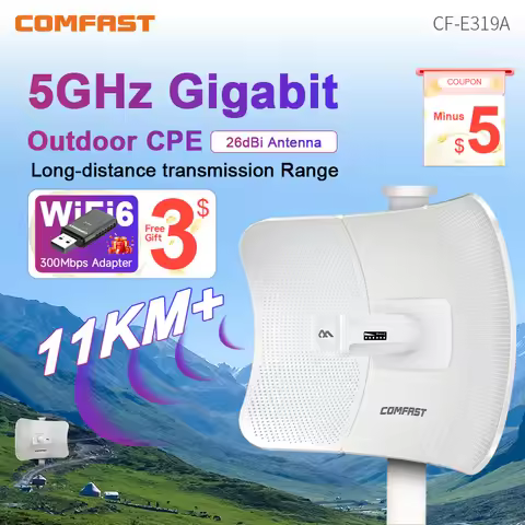 COMFAST Outdoor Access Point 900Mbps Long Range CPE 5GHz Wireless Bridge 23dBi Transmission 11-25km