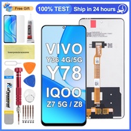 【 Original 】 LCD VIVO Y36 4G/Y36 5G/Y78/IQOO Z7 5G V2270A/IQOO Z8 Display Screen Touch Screen Digiti