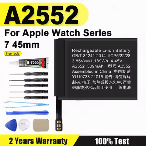 New A2552 For Apple Watch Series 7 45mm 309mAh Replacement iWatch Battery + Free Tools