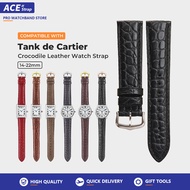 Alligator & Compatible With CARTIER Tank London Clé de Cartier Men And Women Leather Watch Strap