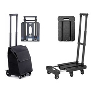 WEILIANG Foldable Trolley Bag with Wheels Heavy Duty Trolley Folding Cart Personal Grocery Shopping 