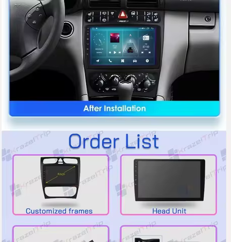 8 Core CarPlay Car Radio for Mercedes Benz C W203 A W168 G W463 C CLK W209 1998 - 2006 QLED Android 