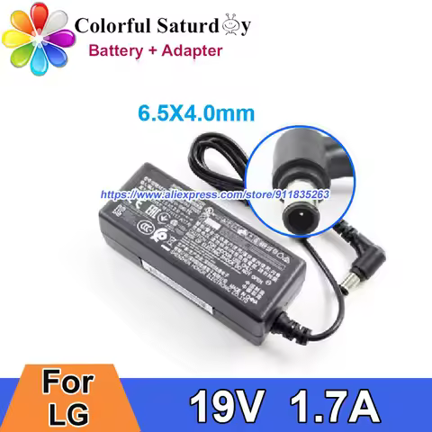 Genuine 19V 1.7A 32W Adapter ADS-40SG-19-3 19032G EAY62549 LCAP16A For LG FLATRON E2442 27MP65HQ E22