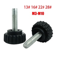 M3 M4 M5 M6 M8 M10Black Plastic Round Knurled Thumb Screw Hand Grip Knob Bolts Thumbscrew