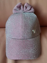 Disney Youth Pink Sparkly Silver Glitter Cap with bow