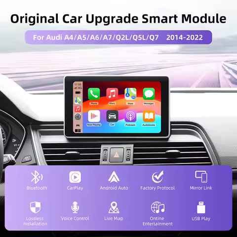 Wireless CarPlay Android Auto MMI Interface for Audi A4 A5 A6 A7 Q2L Q5L Q7 with AirPlay Mirror Link