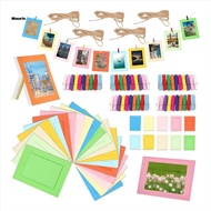 105Pcs 6 Inch Colorful Paper Photo Frames Photo Frames Set for 4 X 6Inch Photo, Hanging Photo Displa