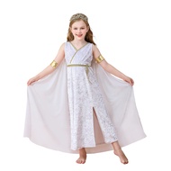 Halloween Children's Costume Greek Goddess Medieval Dress Ancient Cleopatra Athena Performance Costu