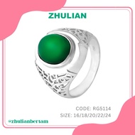 ZHULIAN Rhodium Plated 925 Silver Ring for Men Cincin Nikah/Tunang Lelaki