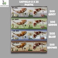 Listello Keramik Import 8x25 cm Rustic Timbul 4 Dimensi Ikan Koi