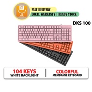 [READY STOCK]DOUYU DKS100 White Backlit Gaming Keyboard | Multiple Lighting Effects | USB Wired Ergo