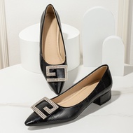 Size 33-45 Rhinestone Heels for Women Pointed toe Four Seasons Women Shoes Women's Elegant Thick Hee
