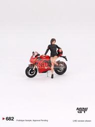 現貨TSM MINI GT 1:64杜卡迪Ducati Panigale V4 S摩托車女郎人偶模型