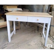 PUTIH Table with 2 drawers, white legs, 120x50x75