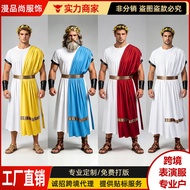 Adult Toga Costume Roman Robe Greek God Halloween Cosplay Accessory Set