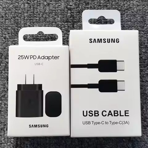 Samsung Galaxy S20 S21 S22 S23 S24 Note 20 Ultra 10 Z Flip Fold 6 5 4 3 2 PD 25W Charger US Plug Sup