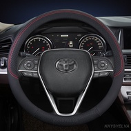 PU Leather Car Steering Wheel Cover 38cm For Toyota Vios CHR Estima Yaris Innova Camry Corolla Altis Hilux Auto Accessories