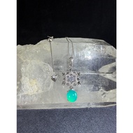 Round Full Fluorescent Lake Blue Taiwan Sapphire Necklace