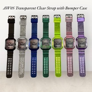 AW05 Apple Watch 42mm 46mm Transparent Clear Strap with Bumper Case Series 10 / SE For i watch - 42m