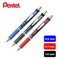 ปากกาเจลเพนเทล (Pentel energel) แบบกด ขนาด 0.5/0.7/1.0 มม. หมึกสีน้ำเงิน,แดง,ดำ ปากกาเปลี่ยนไส้ได้ 1 ด้าม (Gel Pen) ปากกา pentel energel
