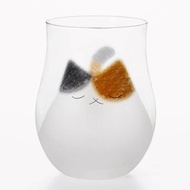 340cc【日本石塚硝子Aderia】(三花貓)陪在你身邊睡著的貓咪杯