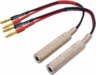 2-Packs 1/4 Inch TS Female to Banana Plug, 6.35mm Female Jack to Banana Plug Speaker, 8 Inches Balan