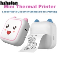 HSHELAN Portable Printer, Wirelss Bluetooth Mini Printer, Photo Text Cute Smile Travel Recorder