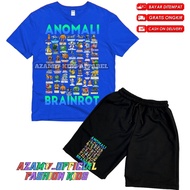Latest Anomali Brainrot Children's Shorts T-shirt Set Free Name / Anomali Tung Sahur Capucino Tralal