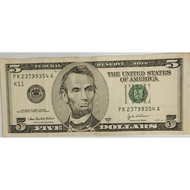 Old series USD 5 note