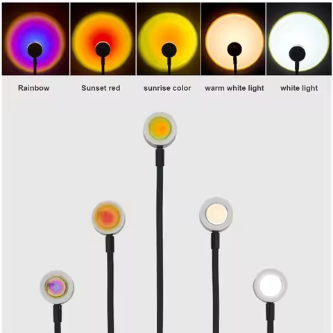 Projection Lamp USB Sunset Rainbow Atmosphere Night Light Sunset Light for Photography Selfie Coffee