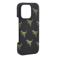 เคสมือถือ COACH Leather Slim Wrap for iP 16 / 16 Pro - Pebbled Leather Rexy Black /  Ivory