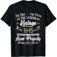 Men's cotton T-shirt 80th Birthday Gift Vintage 1945 Men Funny 80 Years Old 1945 T-Shirt
