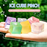 Portable Ice Cube Toy Slow Rebound Cube Toy 24pcs Ice Cube Squishy Toy Set Slow Rebound Tpr Stress Relief Mini Clear Cube Squeeze Fidget Toy for Kids Adults Birthday Gift